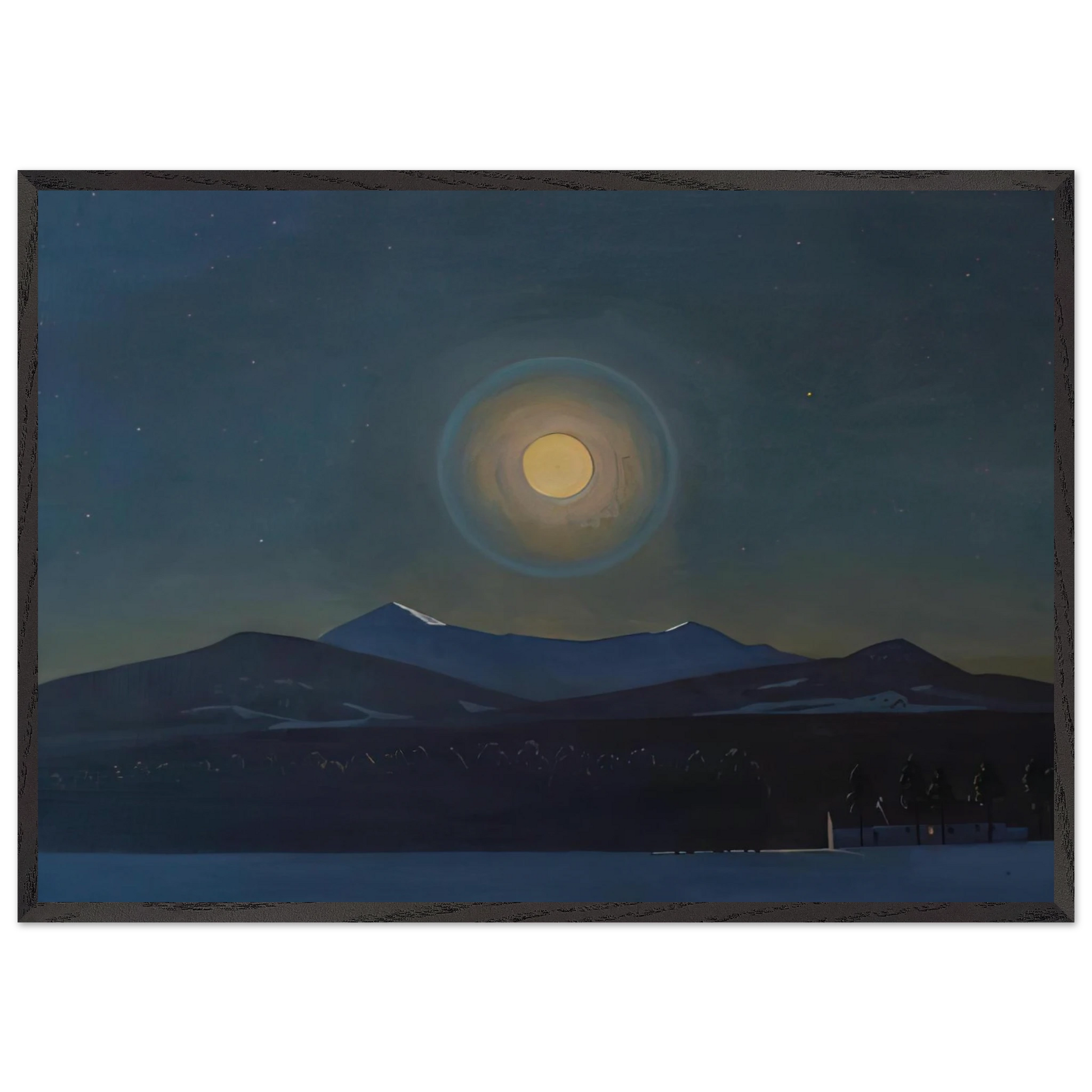 Moonlight Winter - Rockwell Kent Framed Art Print – Black Wooden Frame - Default Title - -Framed Art Print