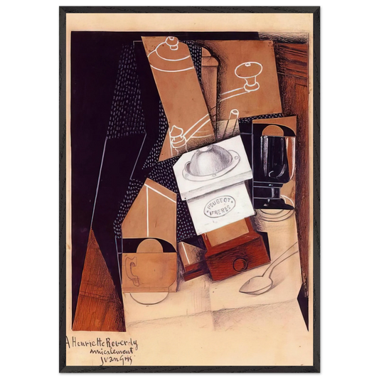 THE COFFEE GRINDER 1916 - Juan Gris Framed Art Print – Black Wooden Frame - Default Title - -Framed Art Print