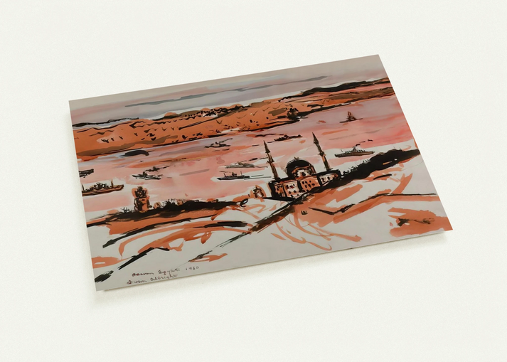 NILE RIVER AT ASWAN EGYPT 1960 By Ivan Albright Pack of 10 Post Cards | Ivan Albright Post Cards | A6 (10.5 x 14.8 cm) - 4.1 x 5.8 inches