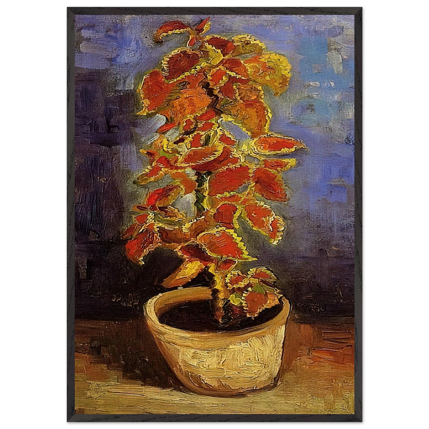 Coleus Plant in a Flowerpot - Vincent van Gogh Framed Art Print – Black Wooden Frame - Default Title - -Framed Art Print