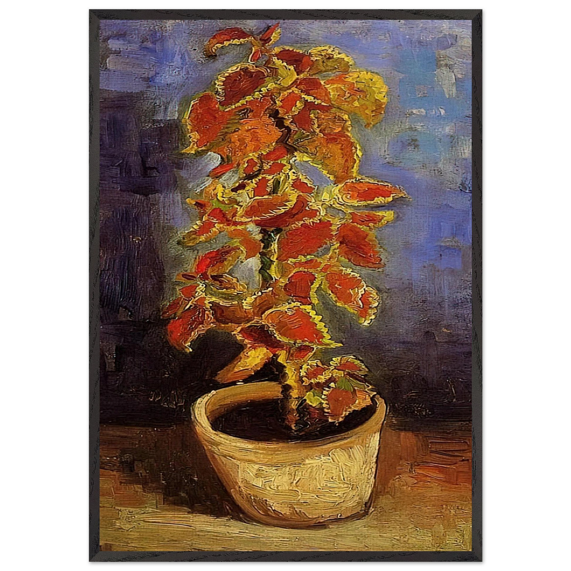 Coleus Plant in a Flowerpot - Vincent van Gogh Framed Art Print – Black Wooden Frame - Default Title - -Framed Art Print