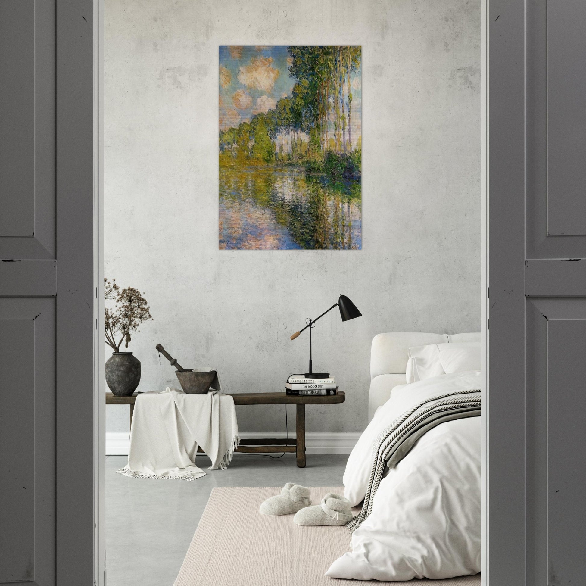 Poplars On The Banks Of The River Epte - claude monet Brushed Aluminum Print - 70x100 cm / 28x40 inches | claude monet Aluminum Print | claude monet Prints
