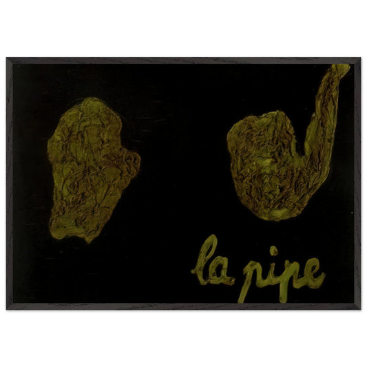 THE PIPE 1927 - Rene Magritte 70x100 cm / 28x40 inches Framed Art Print – Black Wooden Frame