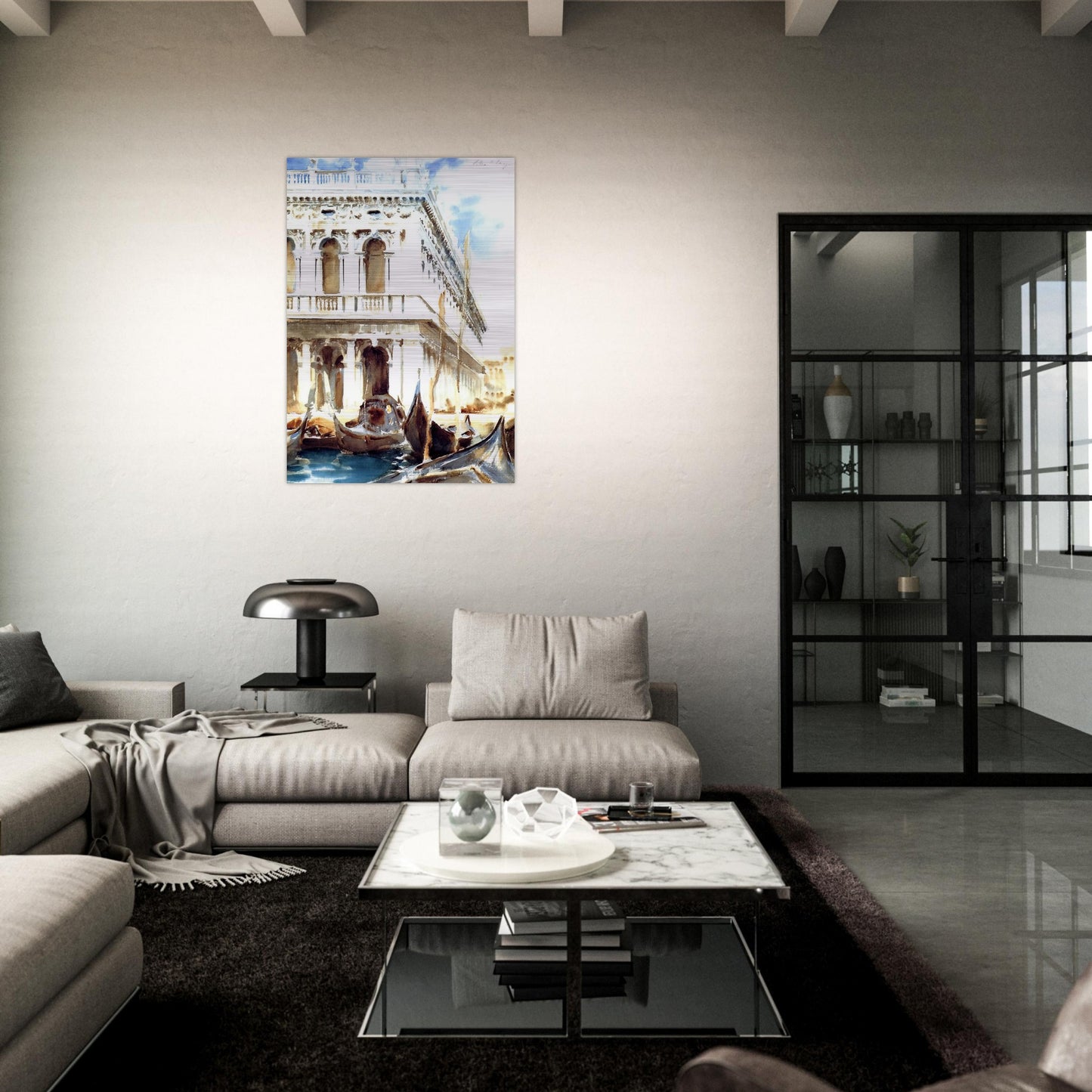 The Libreria - John Singer Sargent Brushed Aluminum Print - 70x100 cm / 28x40 inches | John Singer Sargent Aluminum Print | John Singer Sargent Prints