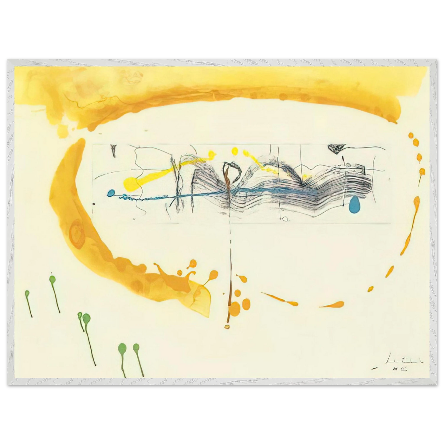 Helen Frankenthaler - Making Music - 2000 Wall art - A1 (59.4 x 84.1  cm) - Premium Wooden Framed Poster With Fine Art Paper - White frame
