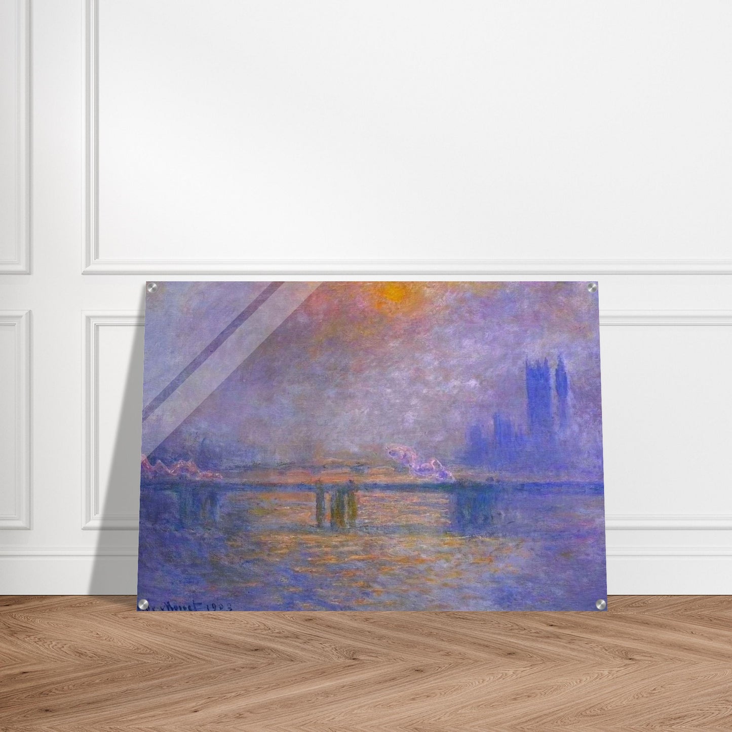 Charing Cross Bridge, The Thames 02 - claude monet Acrylic Print - 70x100 cm / 28x40″ inches | claude monet Wall Art | claude monet Prints