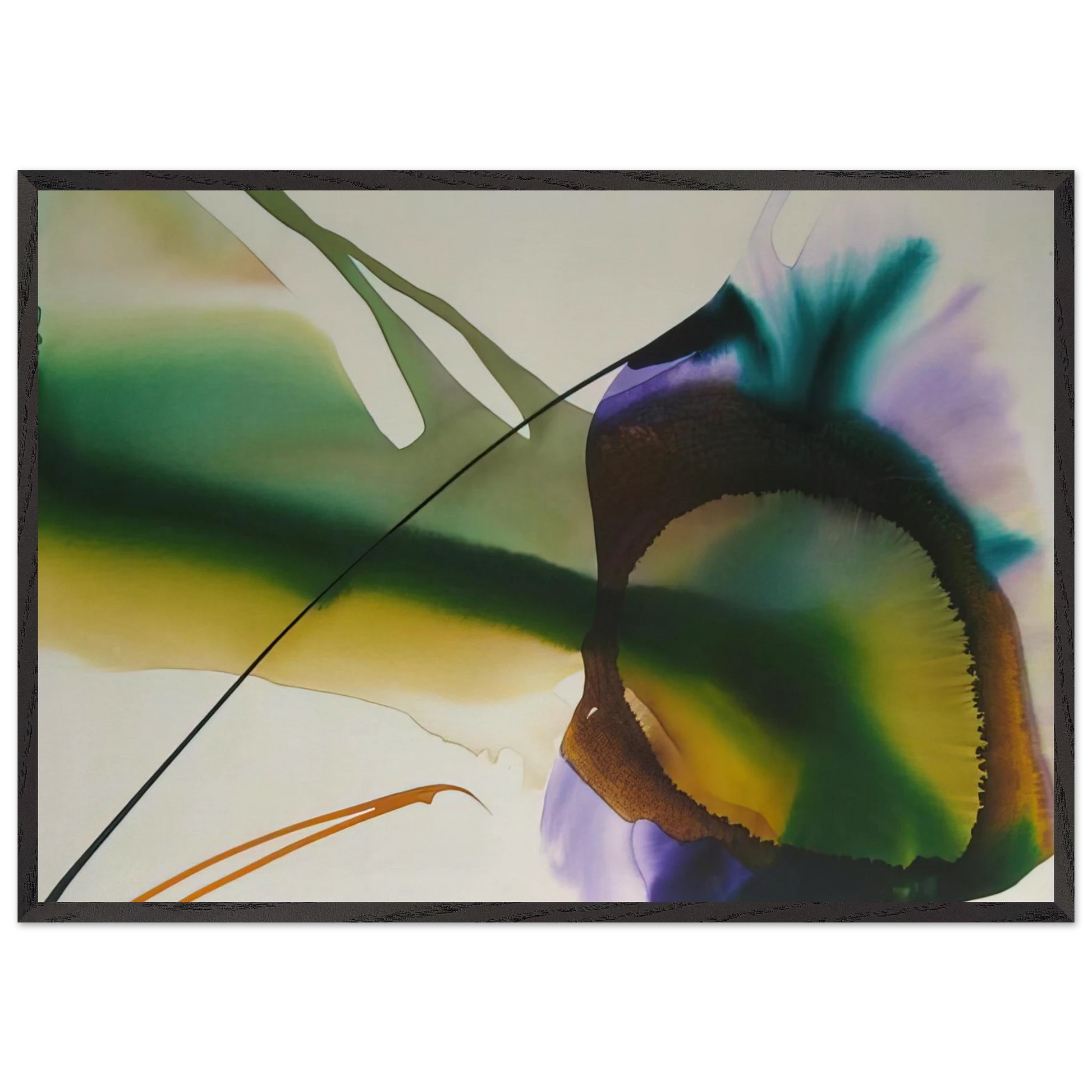 Phenomena Amber Sight - 1968 - Paul Jenkins Framed Art Print – Black Wooden Frame - Default Title - -Framed Art Print