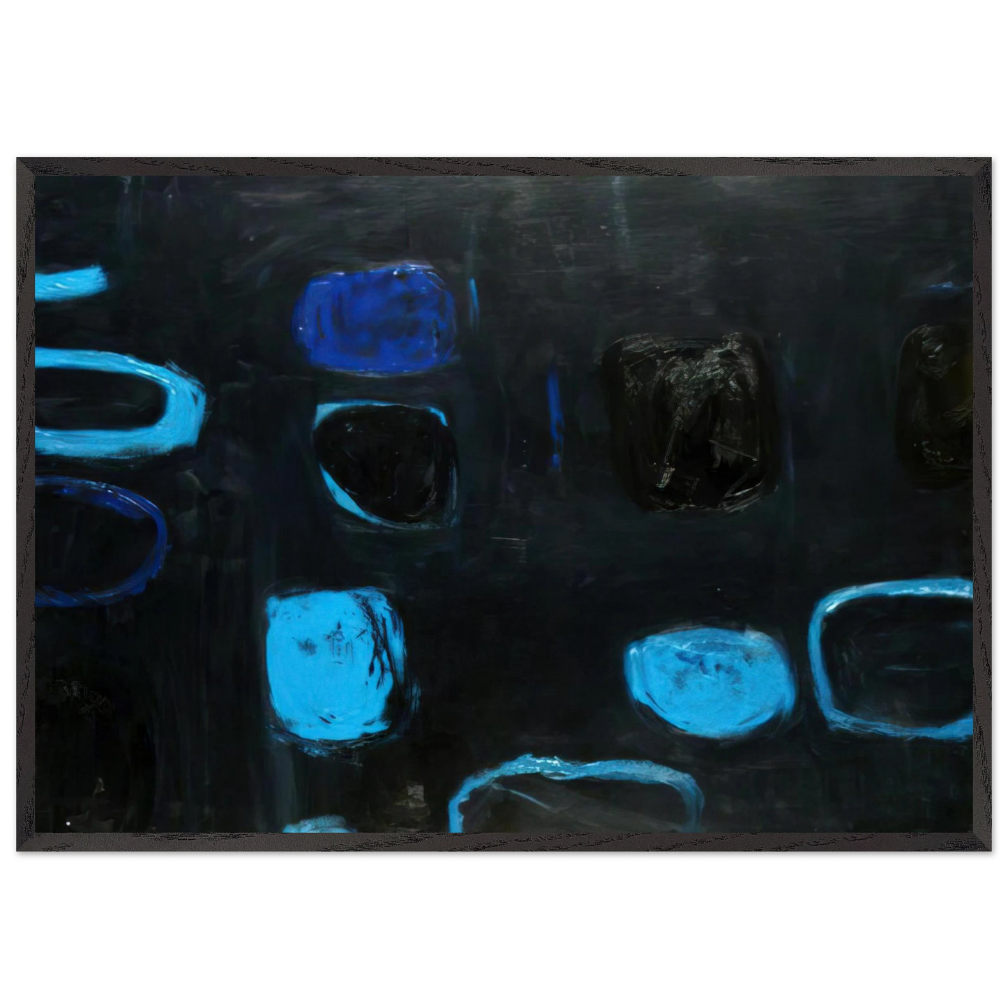 Composition with Blue and Black - 1959 - William Scott Framed Art Print – Black Wooden Frame - Default Title - -Framed Art Print