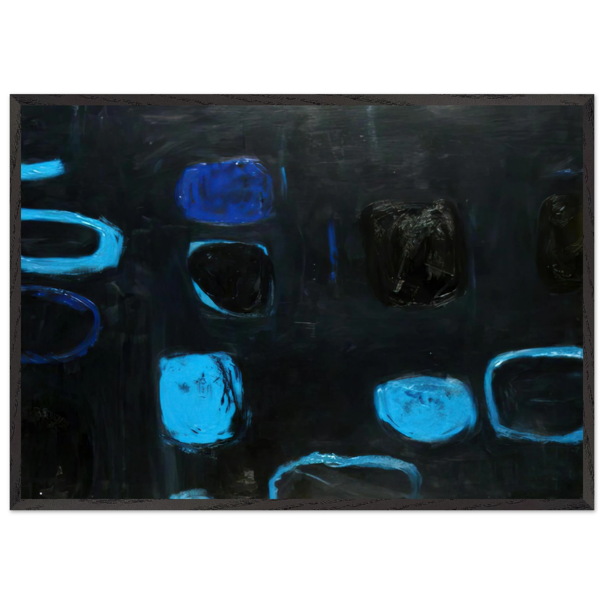 Composition with Blue and Black - 1959 - William Scott Framed Art Print – Black Wooden Frame - Default Title - -Framed Art Print