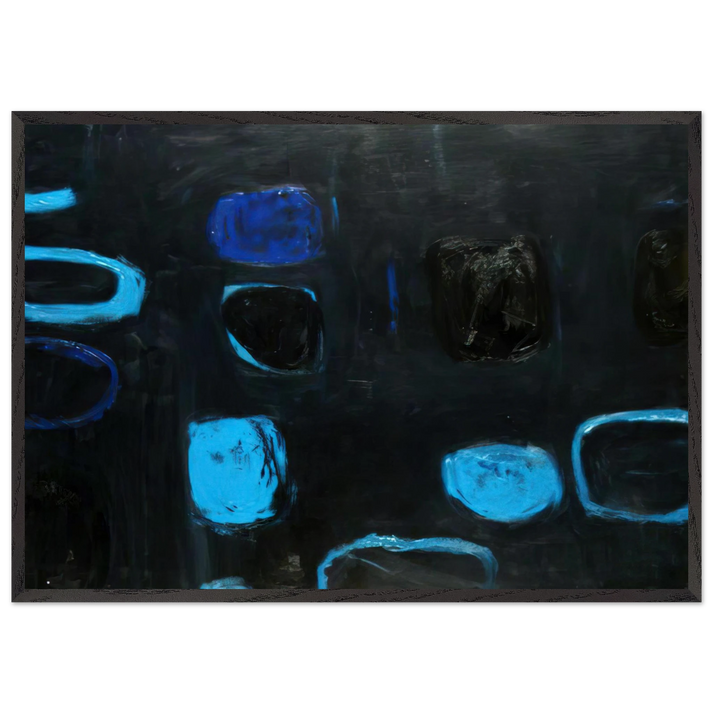 Composition with Blue and Black - 1959 - William Scott 70x100 cm / 28x40 inches Framed Art Print – Black Wooden Frame