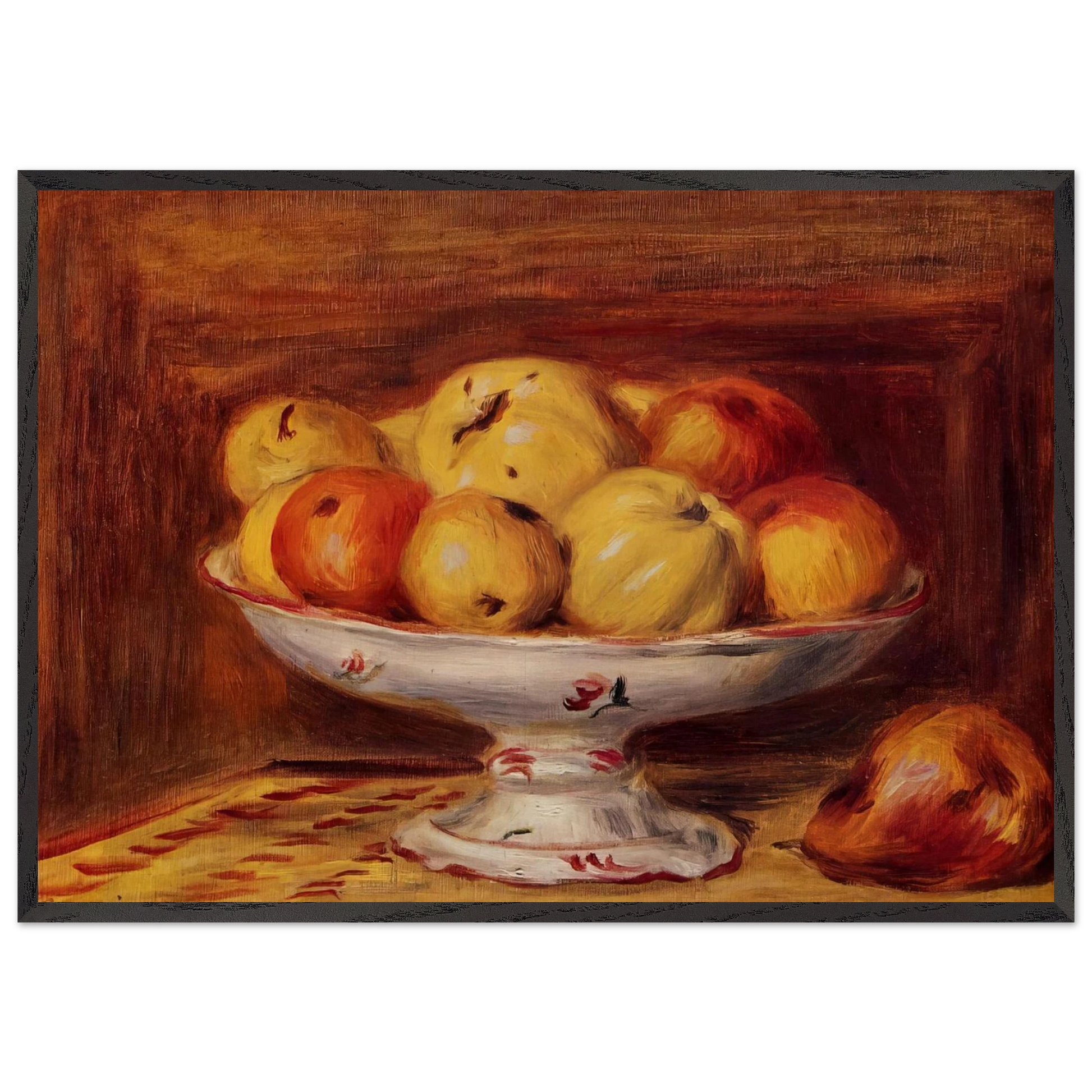 Still Life with Apples and Pears - Pierre-Auguste Renoir Framed Art Print – Black Wooden Frame - Default Title - -Framed Art Print