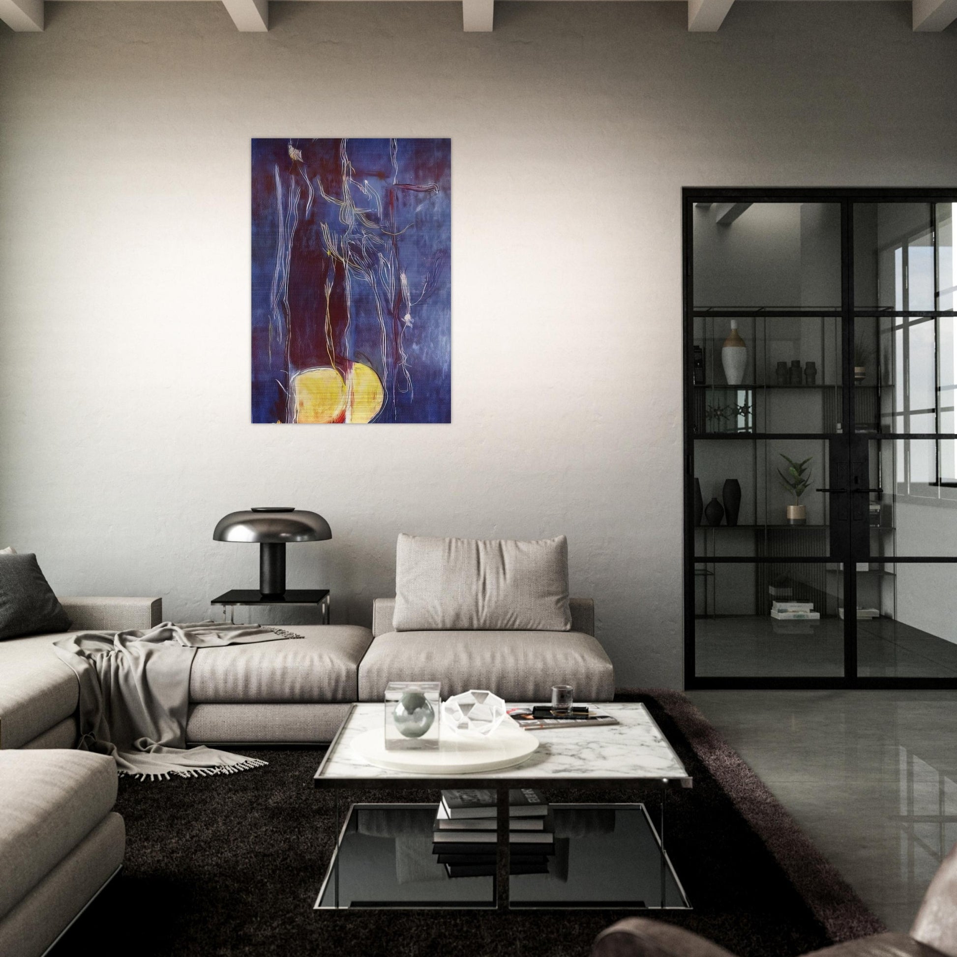 All About Blue - 1994 - Helen Frankenthaler Brushed Aluminum Print - 70x100 cm / 28x40 inches | Helen Frankenthaler Aluminum Print | Helen Frankenthaler Prints