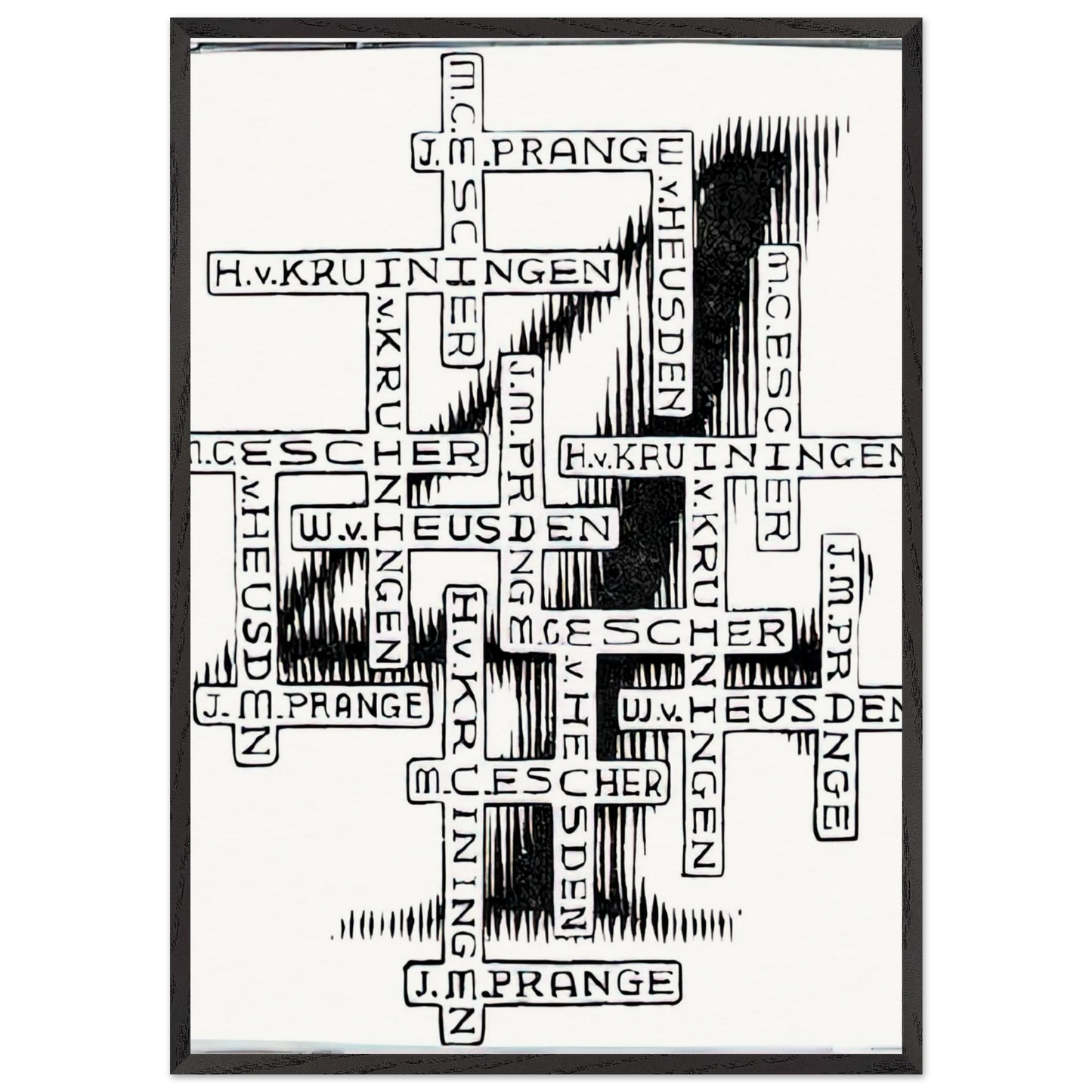 ESCHER 29 - MC Escher Framed Art Print – Black Wooden Frame - Default Title - -Framed Art Print