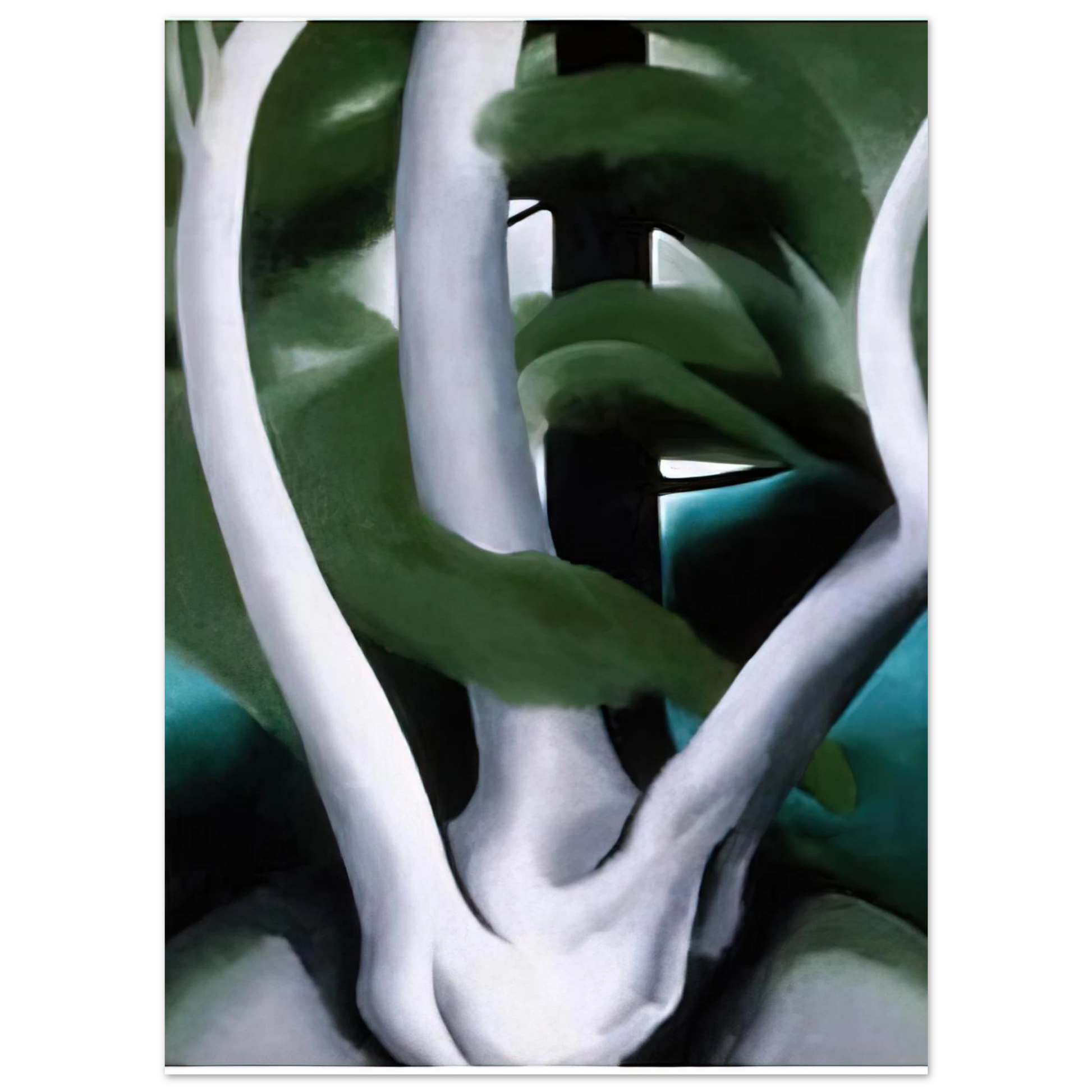 Georgia O'Keeffe - Birch and Pine Tree No. 1 Fine Art Poster - 75x100 cm / 30x40 inches
