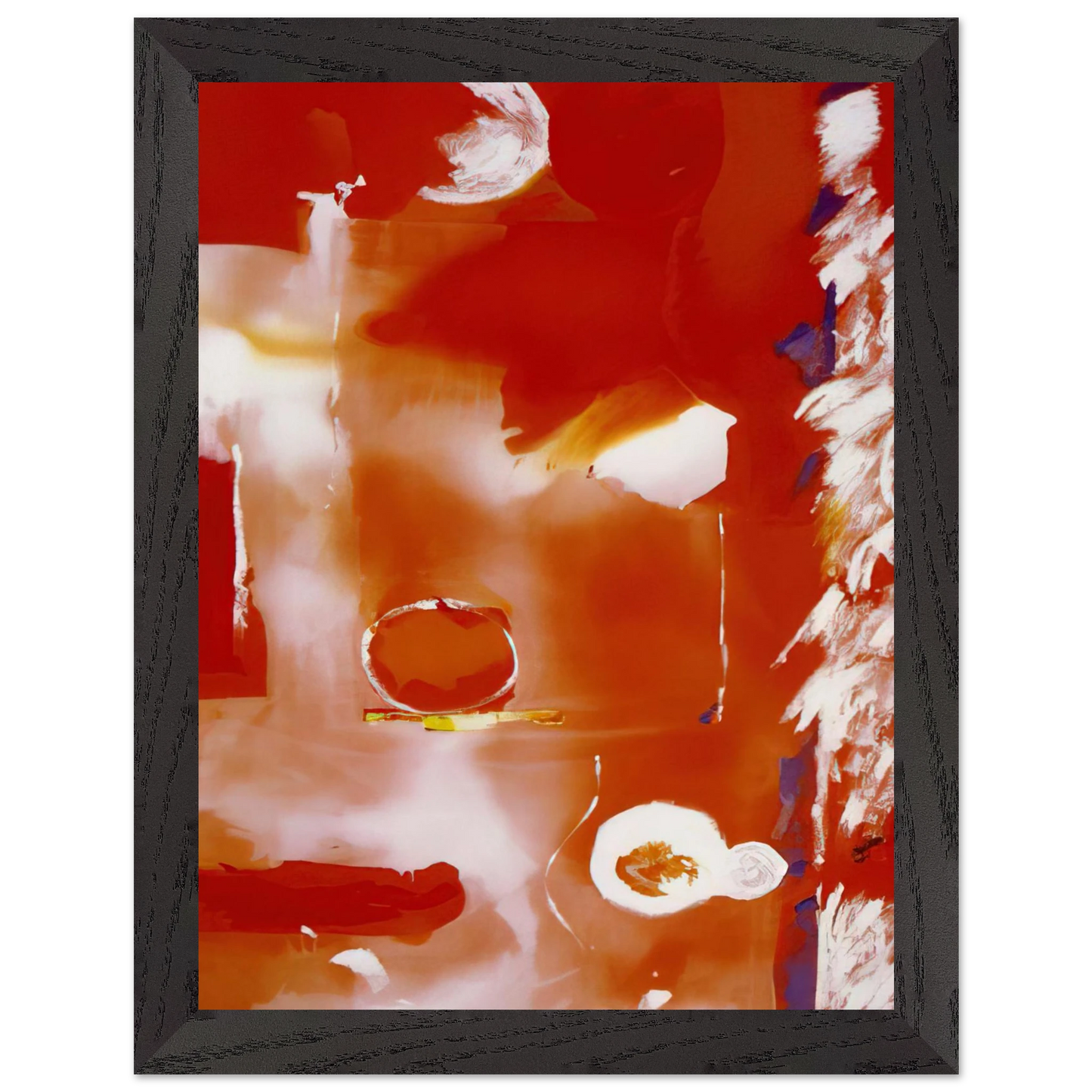 Helen Frankenthaler - Seeing the Moon on a Hot Summer Day - 1987 Wall art - 13x18 cm / 5x7 Inches - Premium Wooden Framed Poster With Fine Art Paper - Wood frame