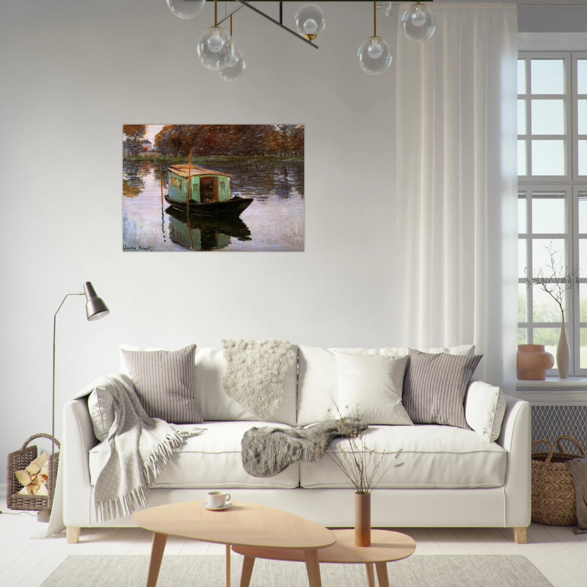 The Studio-Boat - claude monet Brushed Aluminum Print - 70x100 cm / 28x40 inches | claude monet Aluminum Print | claude monet Prints