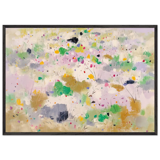 The Blooming Mountain - Abstract Expressionism Ink and wash painting - Wu Guanzhong Framed Art Print – Black Wooden Frame - Default Title - -Framed Art Print