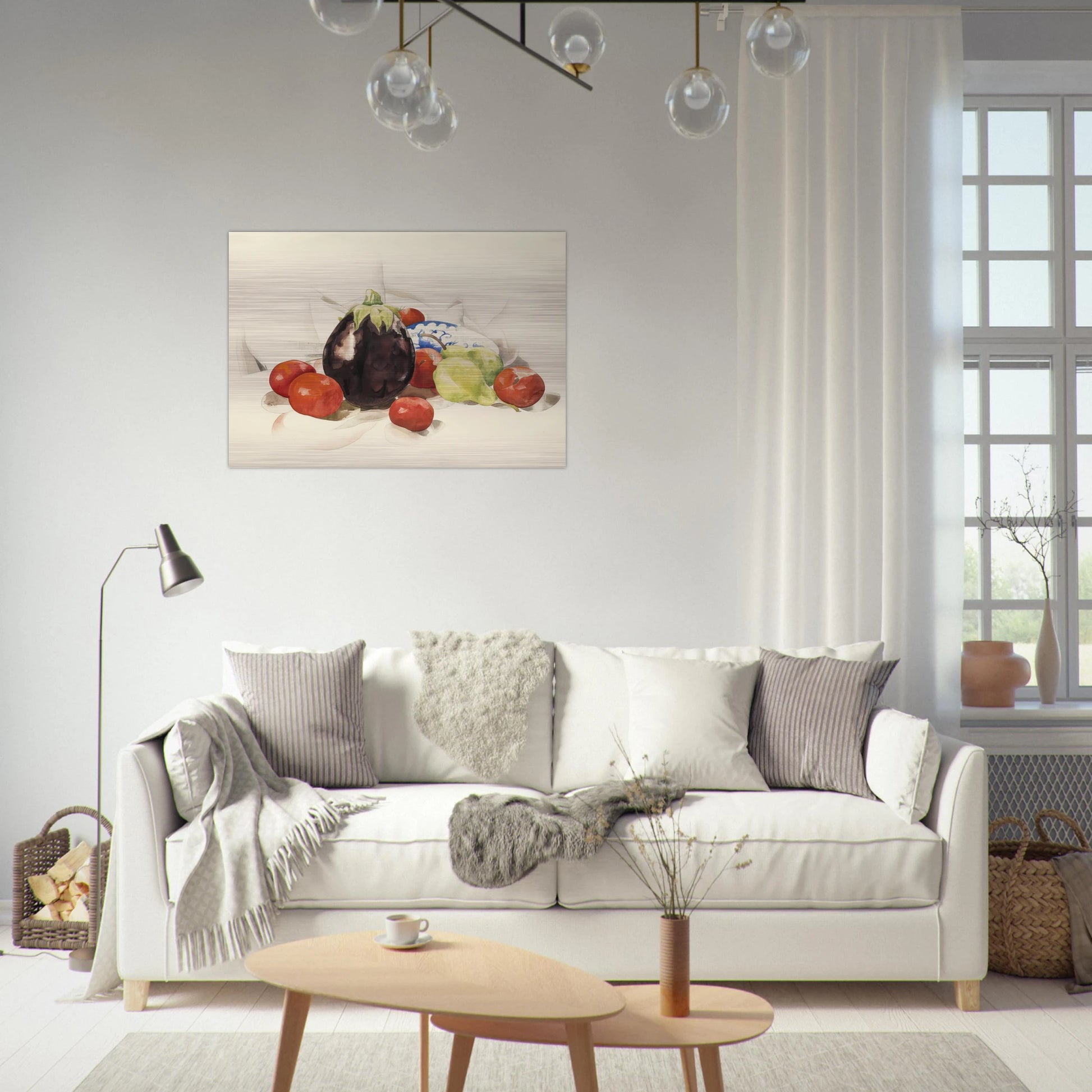 Eggplant and Tomatoes - 1926 - Charles Demuth Brushed Aluminum Print - 70x100 cm / 28x40 inches | Charles Demuth Aluminum Print | Charles Demuth Prints