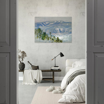 Looking towards Mount Adams from Mount Hood - Childe Hassam Brushed Aluminum Print - 70x100 cm / 28x40 inches | Childe Hassam Aluminum Print | Childe Hassam Prints