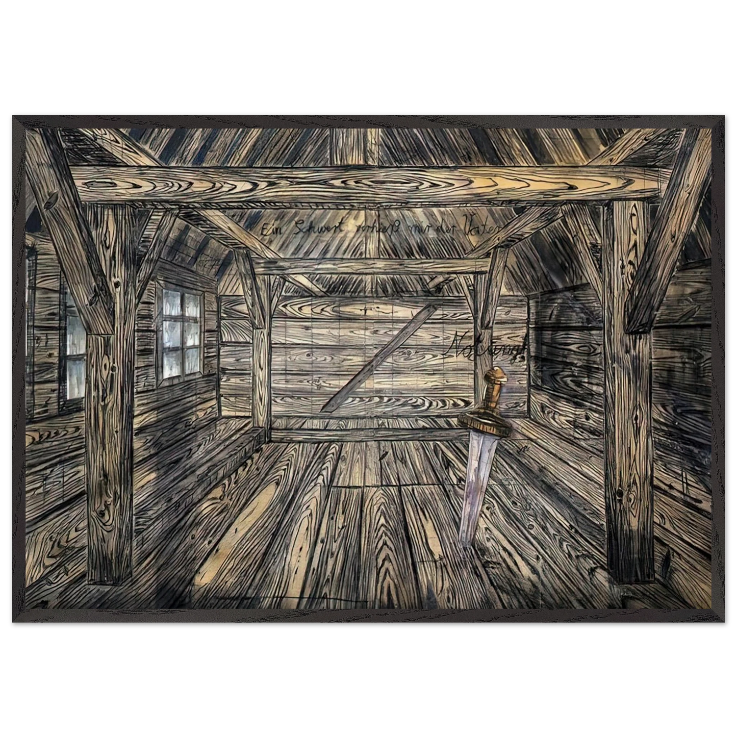 NOTHUNG 1973 - Anselm Kiefer Framed Art Print – Black Wooden Frame - Default Title - -Framed Art Print