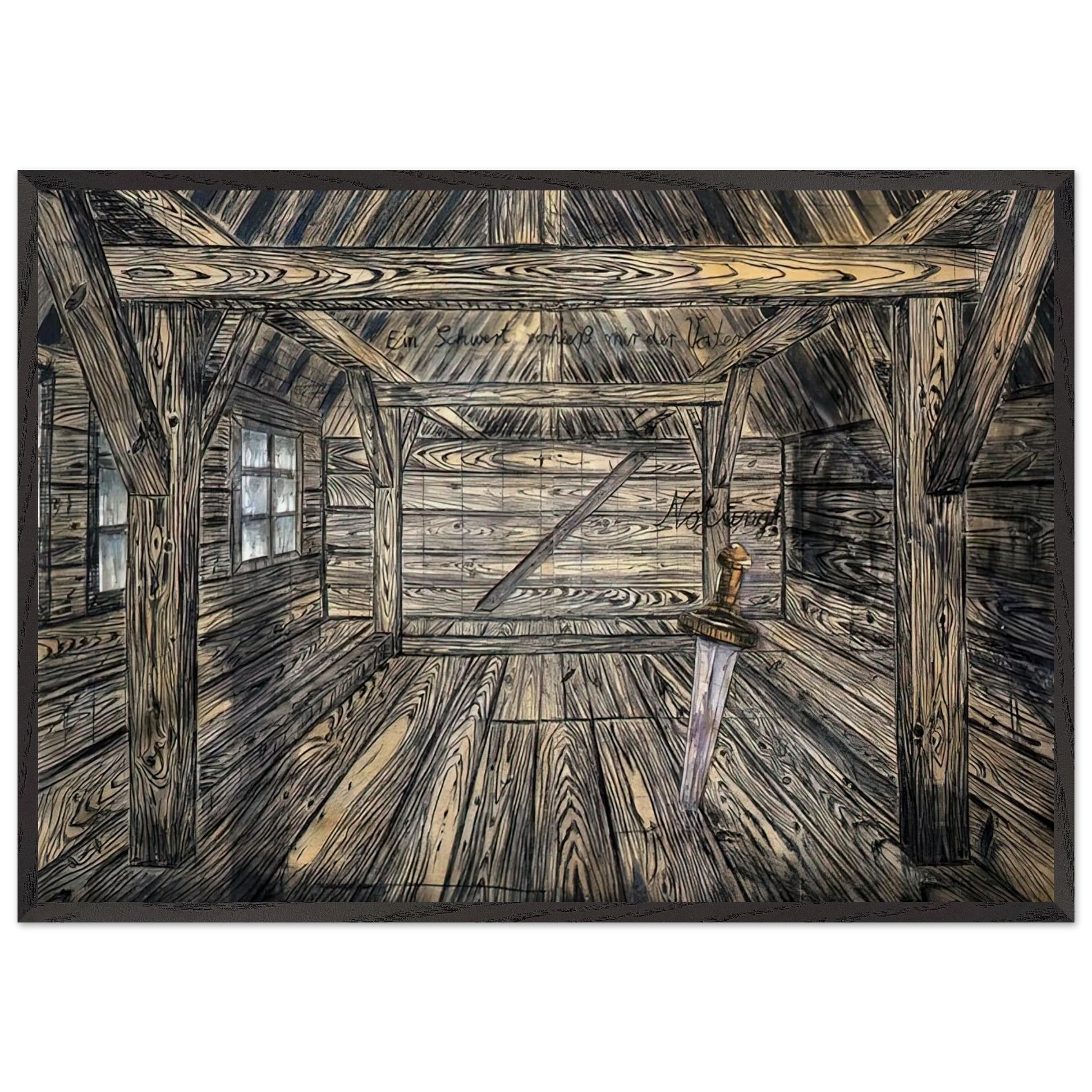 NOTHUNG 1973 - Anselm Kiefer Framed Art Print – Black Wooden Frame - Default Title - -Framed Art Print