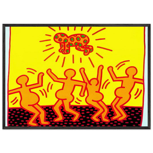 UNTITLED 1983 1 N2 - Keith Haring Framed Art Print – Black Wooden Frame - Default Title - -Framed Art Print