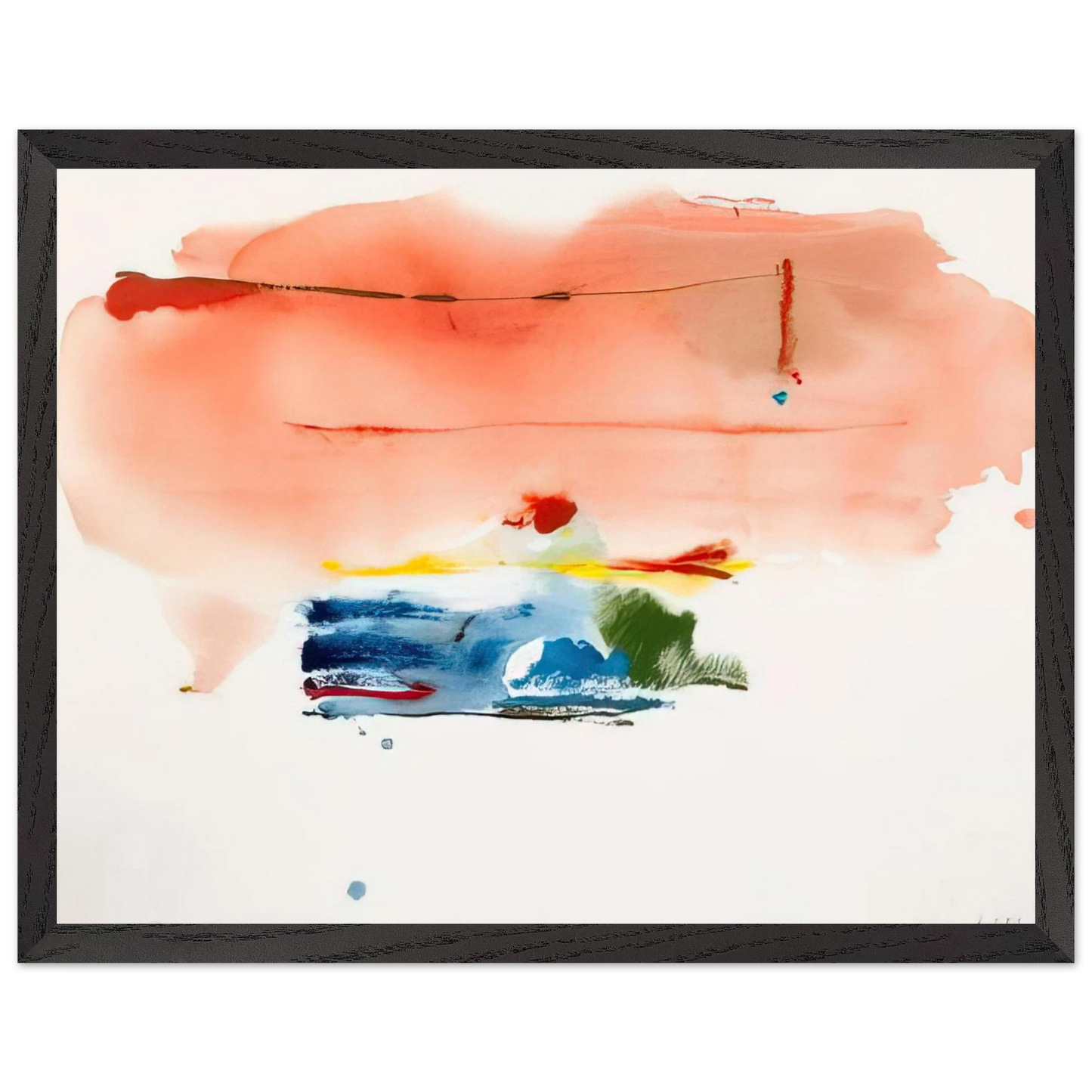 Helen Frankenthaler - Santa Fe II - 1986 Wall art - 40x50 cm / 16x20 inches - Premium Wooden Framed Poster With Fine Art Paper - White frame