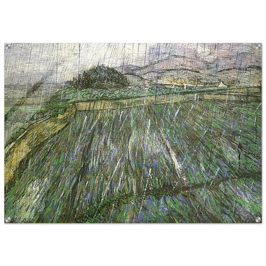 Wheat Field in Rain - Vincent van Gogh Acrylic Print - 70x100 cm / 28x40″ inches | Vincent van Gogh Wall Art | Vincent van Gogh Prints