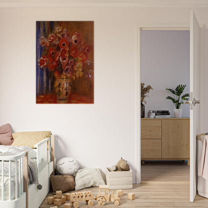 Vase of Tulips and Anemones - Pierre-Auguste Renoir Brushed Aluminum Print - 70x100 cm / 28x40 inches | Pierre-Auguste Renoir Aluminum Print | Pierre-Auguste Renoir Prints