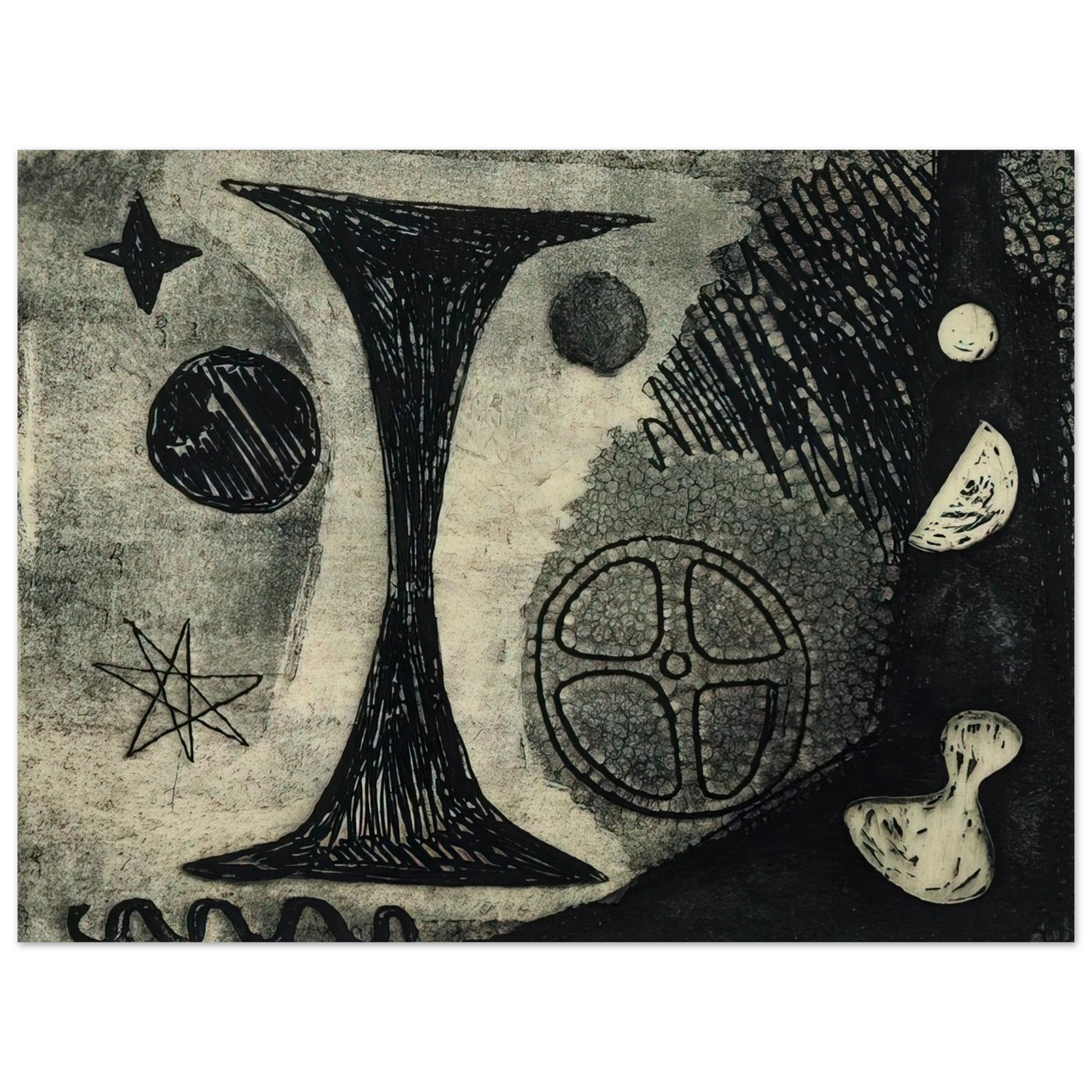Alexander Calder - THE BIG I 1944 Fine Art Poster - 13x18 cm / 5x7 inches