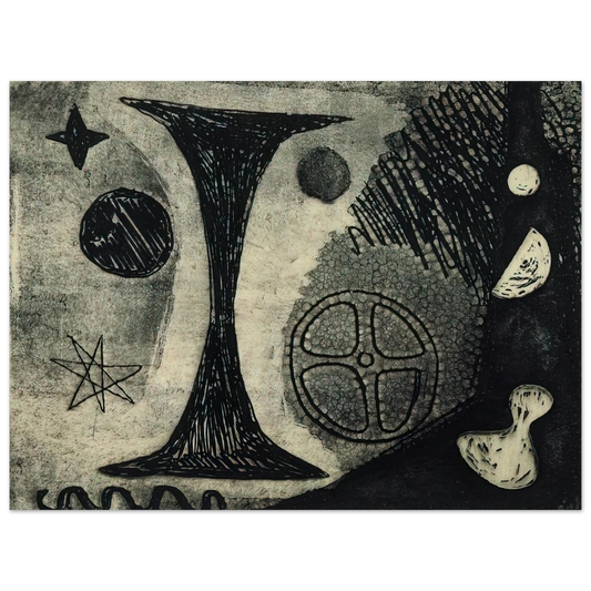 Alexander Calder - THE BIG I 1944 Fine Art Poster - 13x18 cm / 5x7 inches