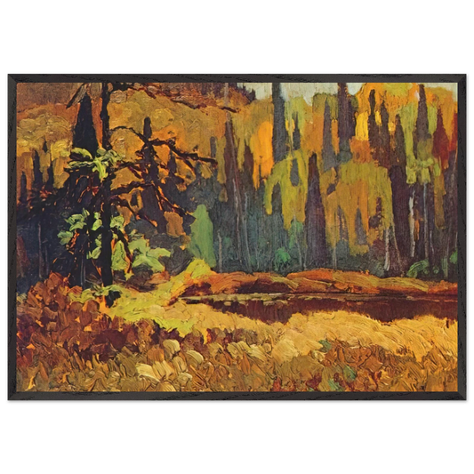 Moose Pond - 1918 - Frank Johnston Framed Art Print – Black Wooden Frame - Default Title - -Framed Art Print