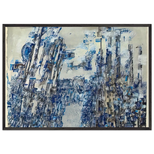 Linvasion - Tachisme - Maria Helena Vieira da Silva Framed Art Print – Black Wooden Frame - Default Title - -Framed Art Print