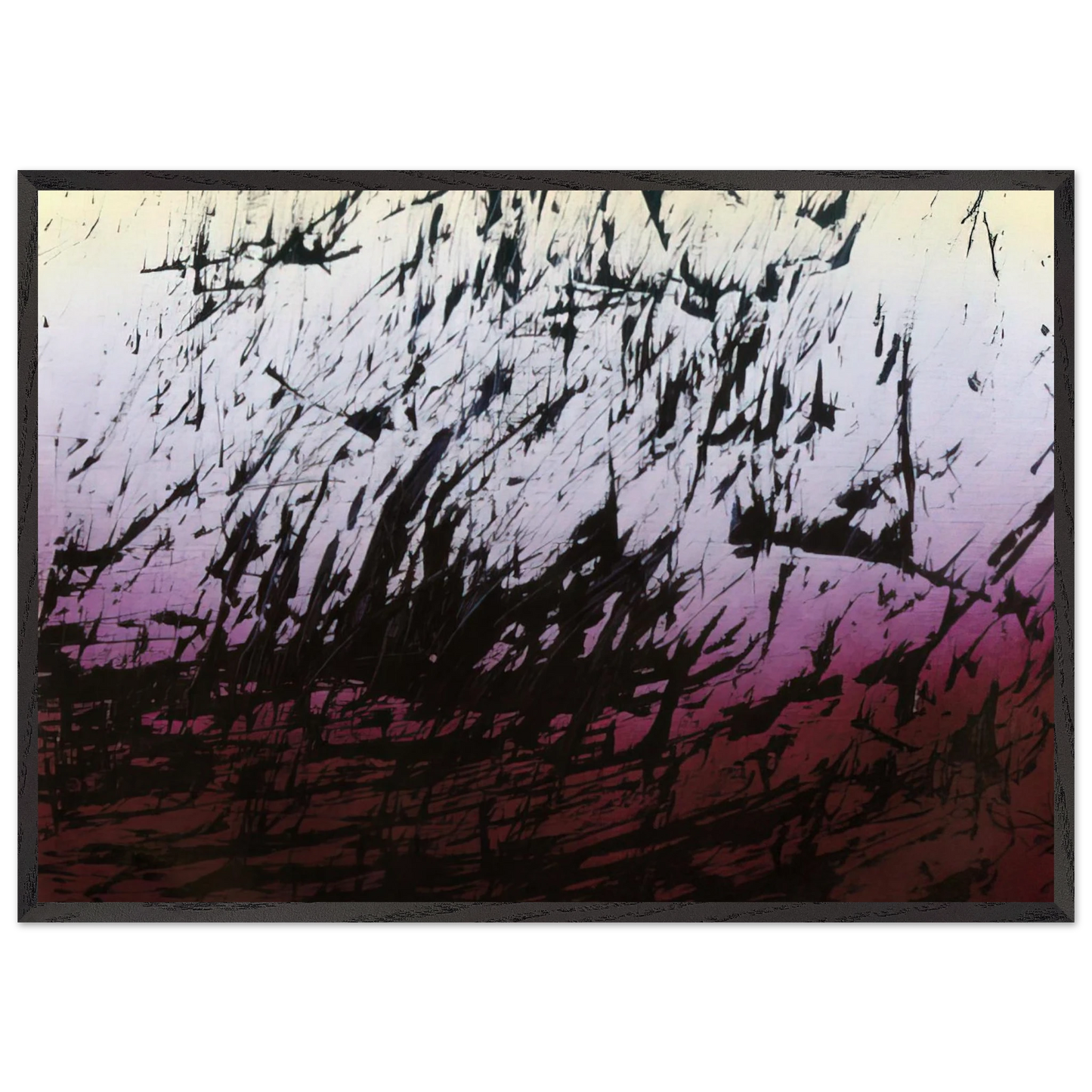 Untitled T1982-H12 - 1982 - Hans Hartung Framed Art Print – Black Wooden Frame - Default Title - -Framed Art Print