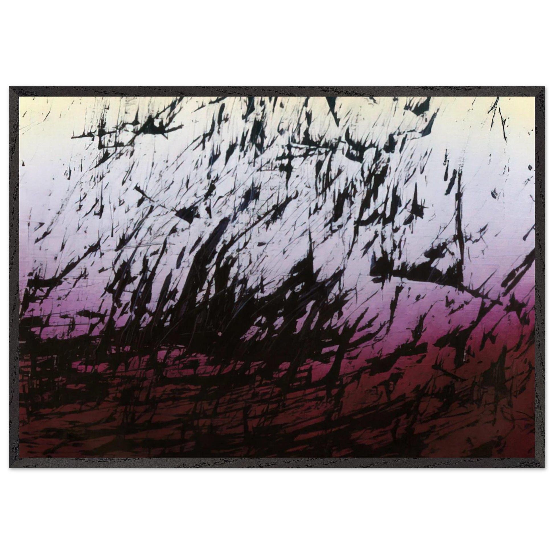 Untitled T1982-H12 - 1982 - Hans Hartung Framed Art Print – Black Wooden Frame - Default Title - -Framed Art Print