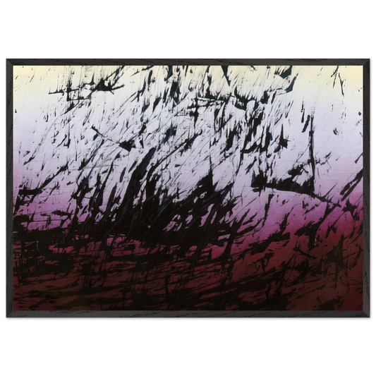 Untitled T1982-H12 - 1982 - Hans Hartung Framed Art Print – Black Wooden Frame - Default Title - -Framed Art Print