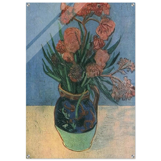 Still Life Vase with Oleanders - Vincent van Gogh Acrylic Print - 70x100 cm / 28x40″ inches | Vincent van Gogh Wall Art | Vincent van Gogh Prints