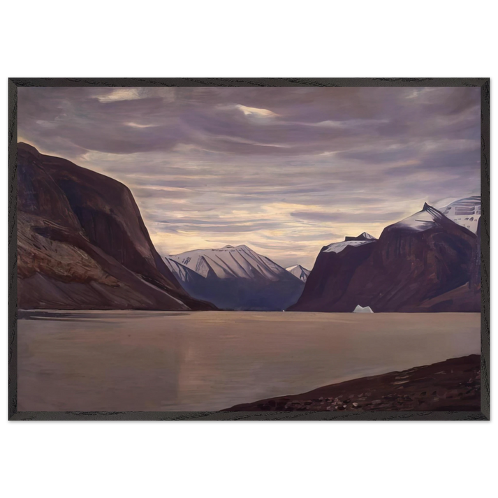 North Greenland Fiord Gray Day - Rockwell Kent 70x100 cm / 28x40 inches Framed Art Print – Black Wooden Frame