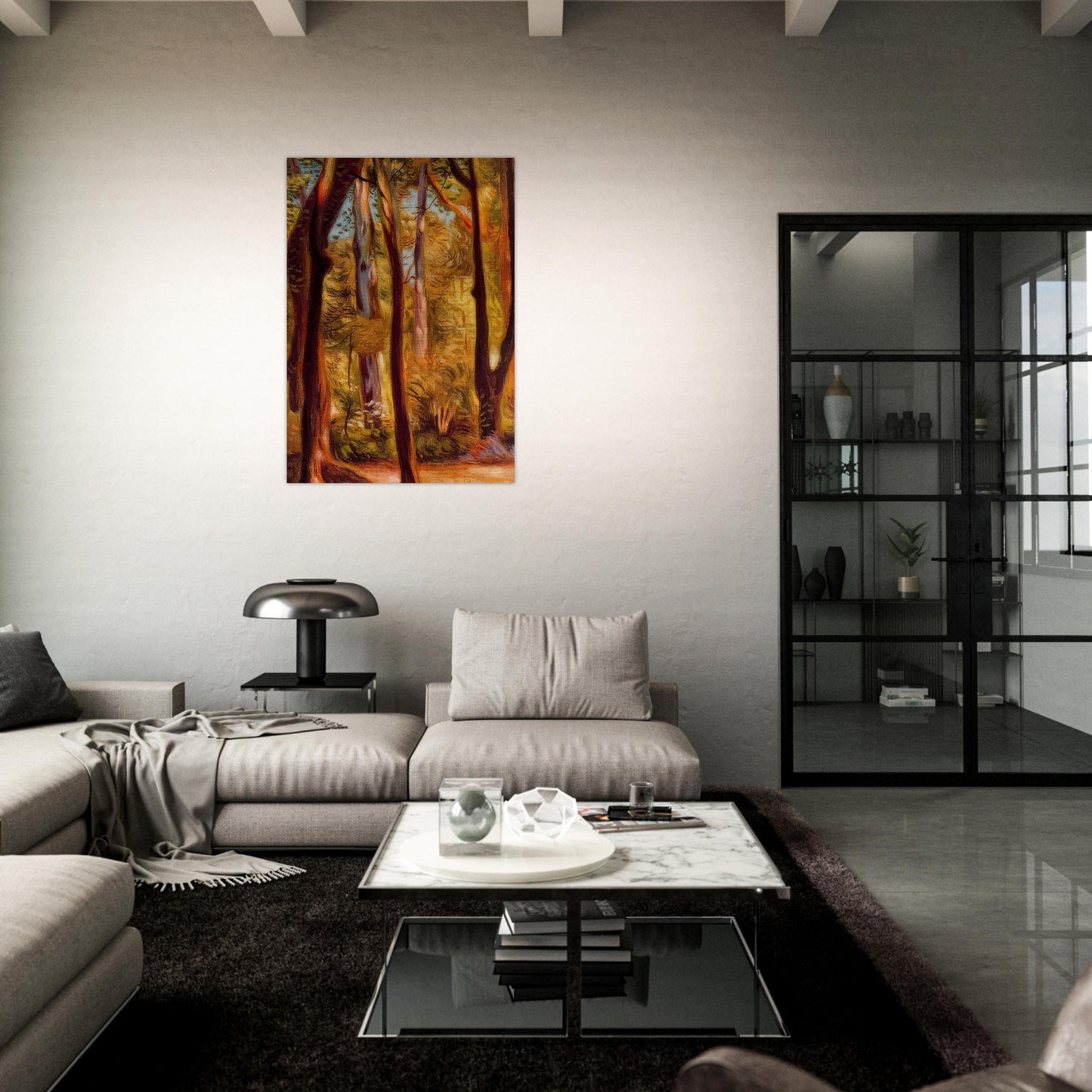 LANDSCAPE OF CASCINE - Giorgio de Chirico Brushed Aluminum Print - 70x100 cm / 28x40 inches | Giorgio de Chirico Aluminum Print | Giorgio de Chirico Prints