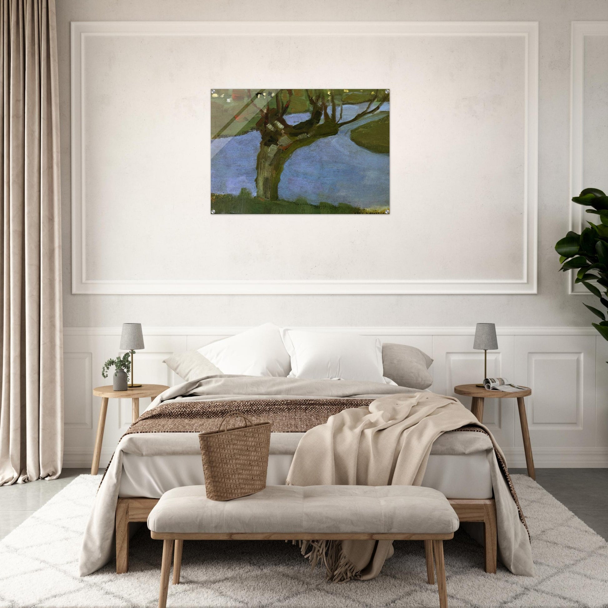 Irrigation Ditch with Mature Willow - Piet Mondrian Acrylic Print - 70x100 cm / 28x40″ inches | Piet Mondrian Wall Art | Piet Mondrian Prints