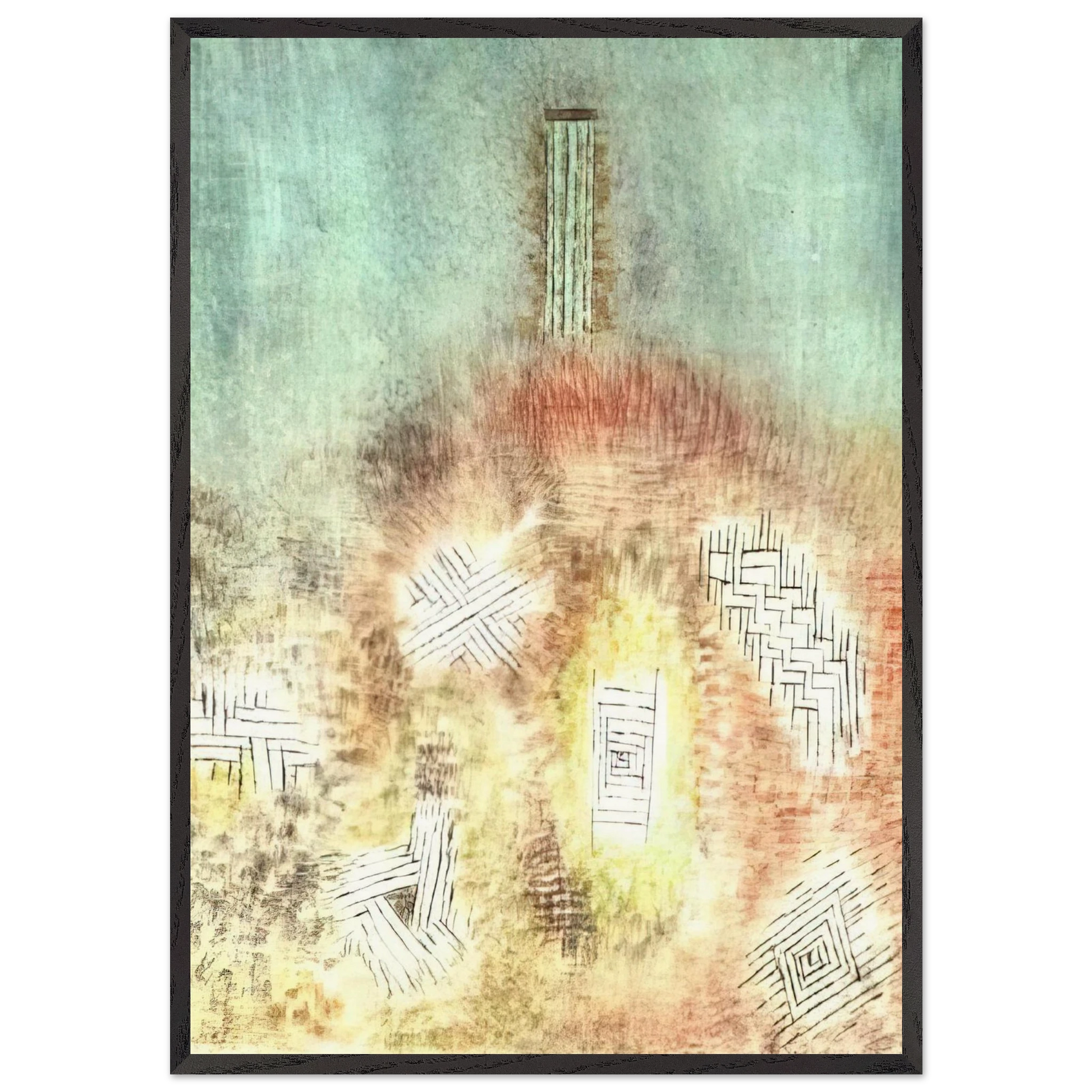 THE COLUMN 1926 - Paul Klee Framed Art Print – Black Wooden Frame - Default Title - -Framed Art Print