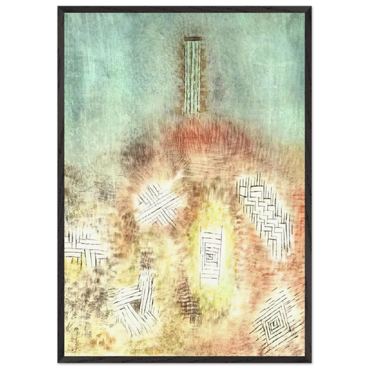 THE COLUMN 1926 - Paul Klee 70x100 cm / 28x40 inches Framed Art Print – Black Wooden Frame
