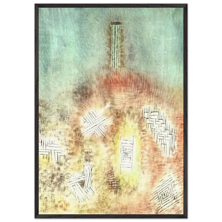 THE COLUMN 1926 - Paul Klee 70x100 cm / 28x40 inches Framed Art Print – Black Wooden Frame