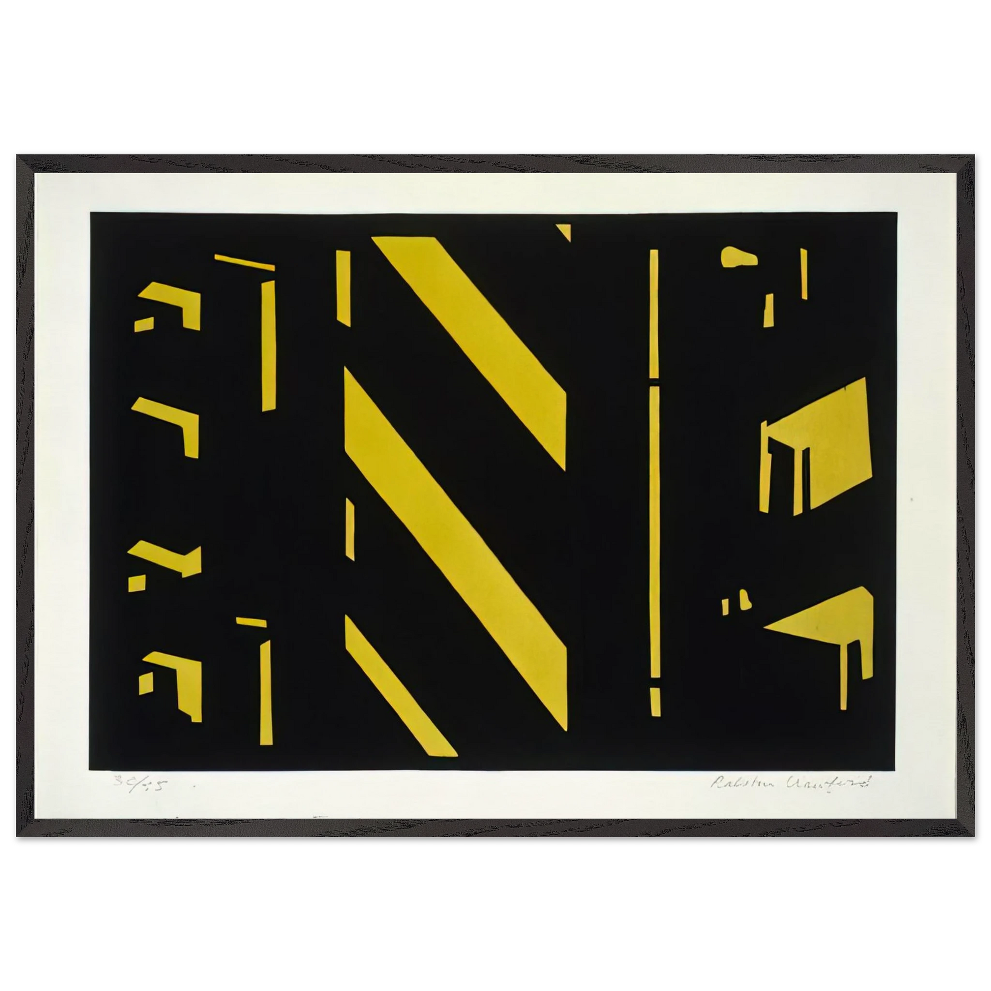 Third Avenue Elevated 1 1951 - Purism - Ralston Crawford 70x100 cm / 28x40 inches Framed Art Print – Black Wooden Frame