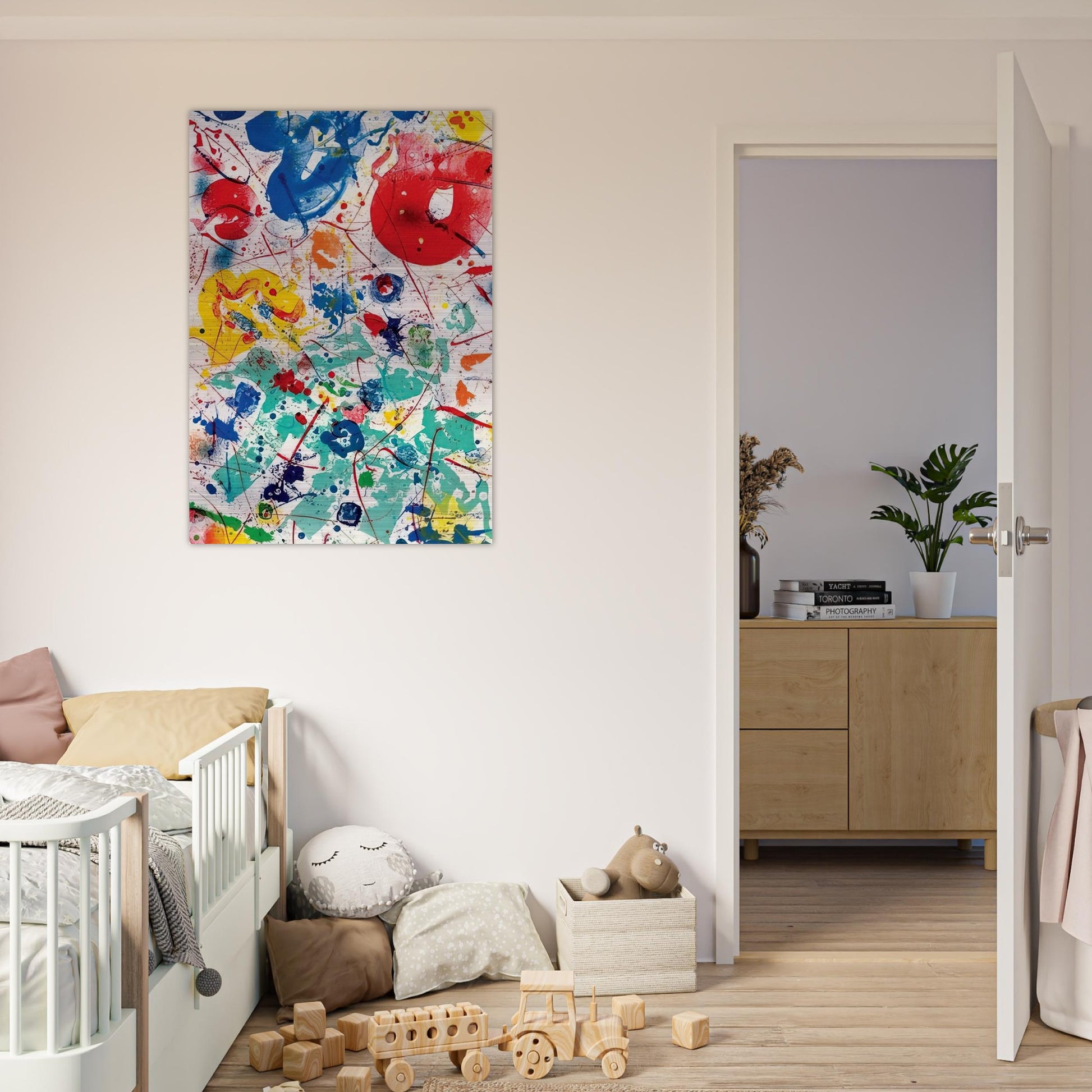 Untitled  SF 358  - Sam Francis Brushed Aluminum Print - 70x100 cm / 28x40 inches | Sam Francis Aluminum Print | Sam Francis Prints