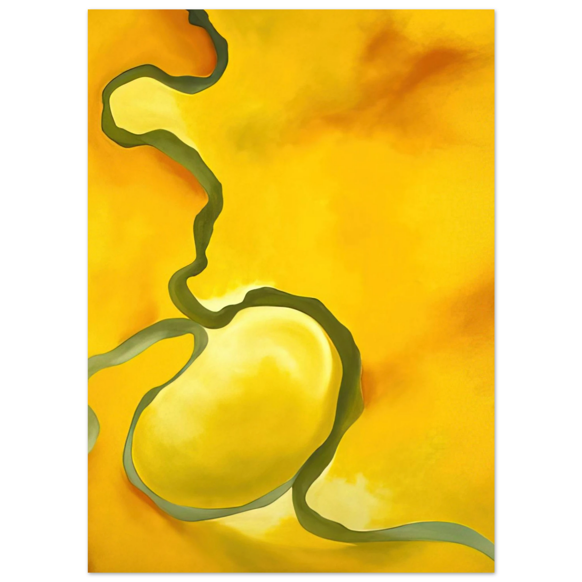 Georgia O'Keeffe - Green, Yellow and Orange Fine Art Poster - 75x100 cm / 30x40 inches