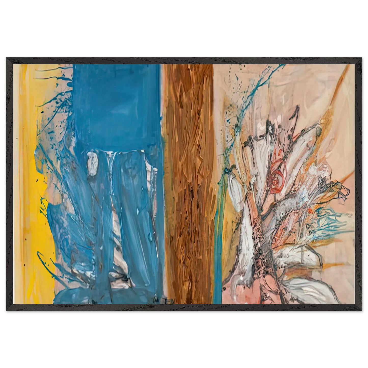 The Facade 1954- - Helen Frankenthaler 70x100 cm / 28x40 inches Framed Art Print – Black Wooden Frame