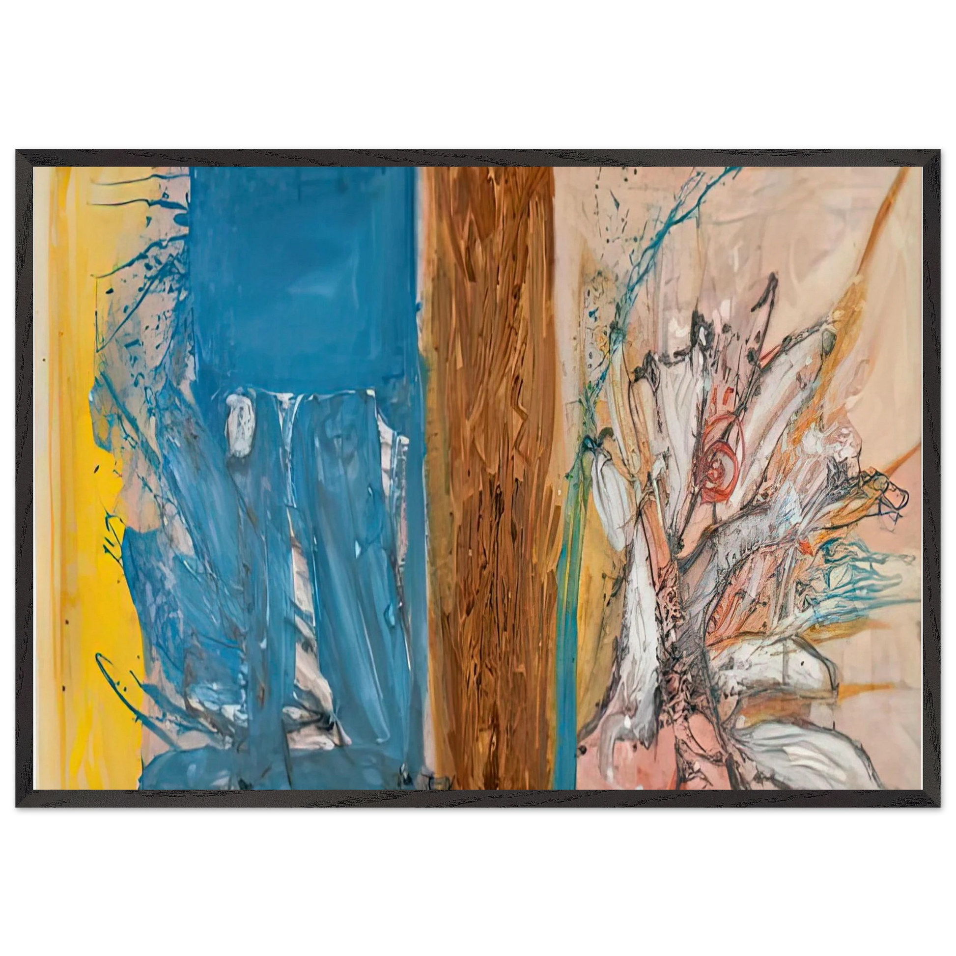 The Facade 1954- - Helen Frankenthaler 70x100 cm / 28x40 inches Framed Art Print – Black Wooden Frame