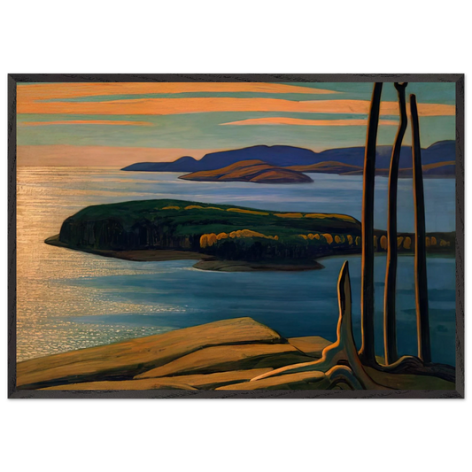 Afternoon Sun Lake Superior - 1924 - Lawren Harris Framed Art Print – Black Wooden Frame - Default Title - -Framed Art Print
