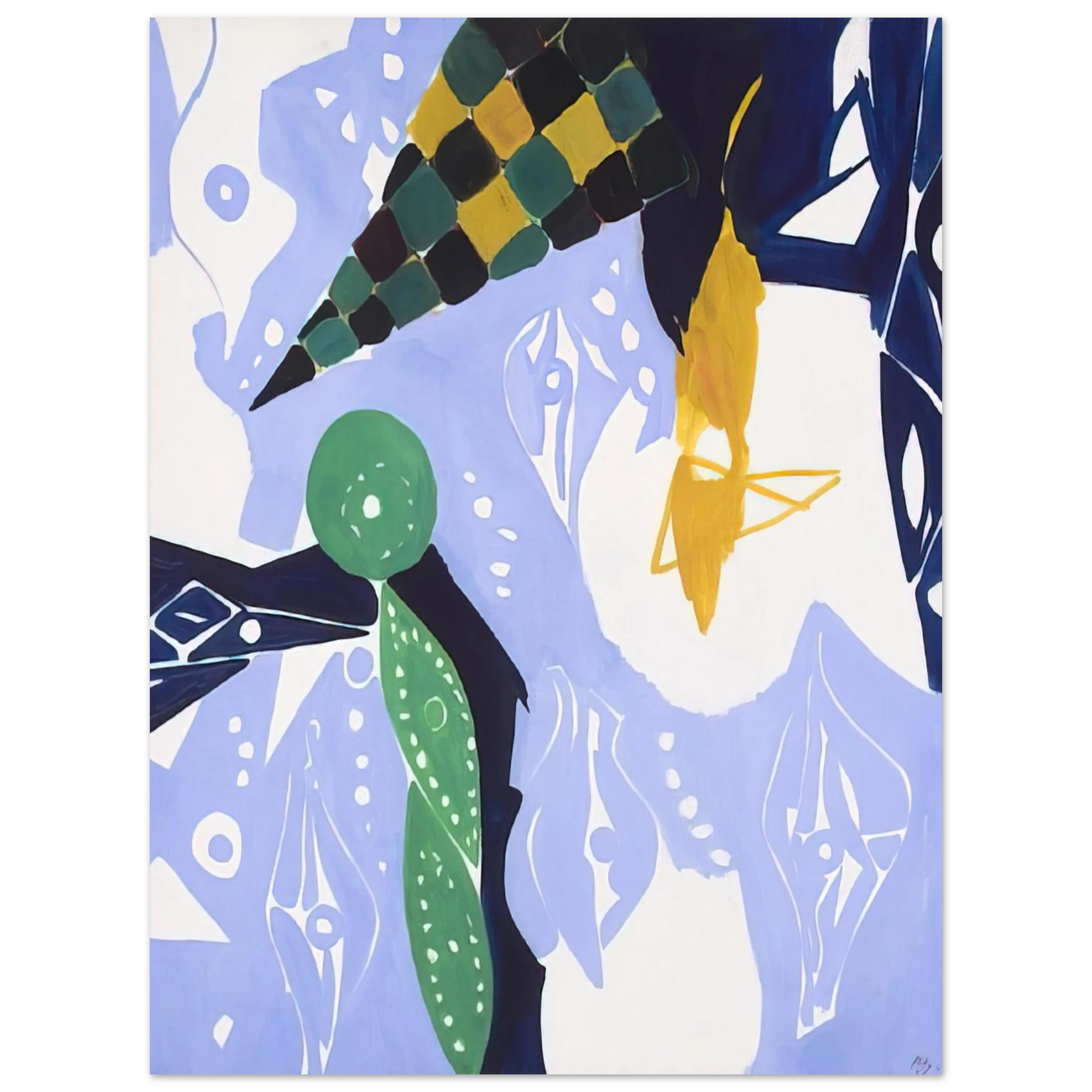 Ernst Wilhelm Nay - Blue Diaphan - 1965 Fine Art Poster - Default Title